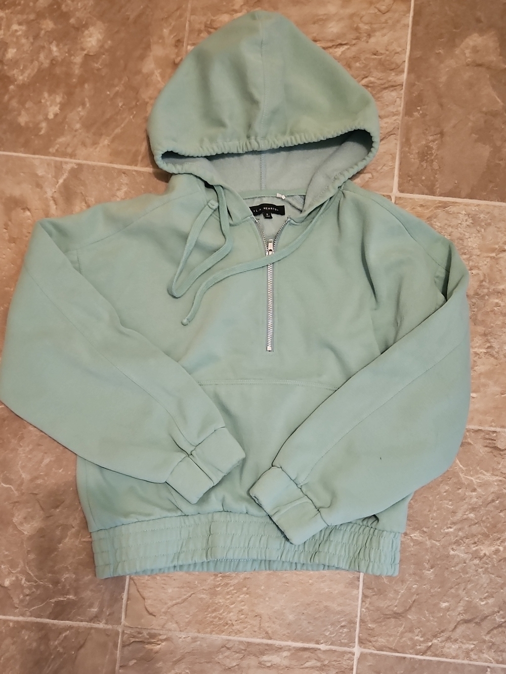 La Hearts Mint Half-Zip Hoodie